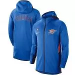 nike veste zipper hoodie nba oklahoma city thunder blue authentic